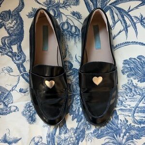 Draper James Black Jonah Gold Heart Loafers